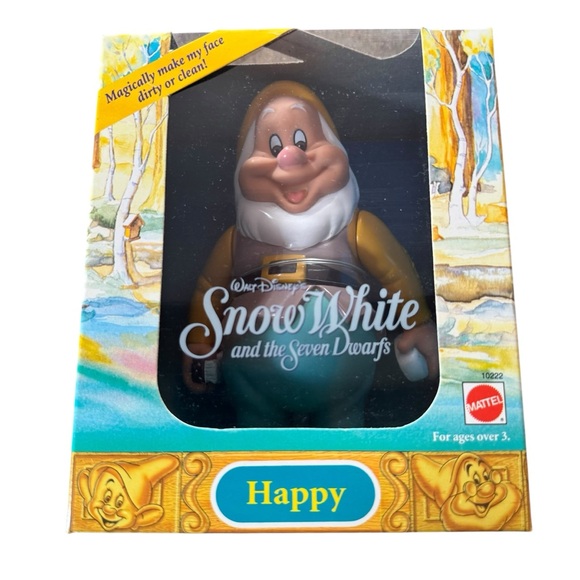 Mattel Other - NIP 1992 Snow White & the 7 Dwarfs Happy Magically Naked His Face Dirty or Clean